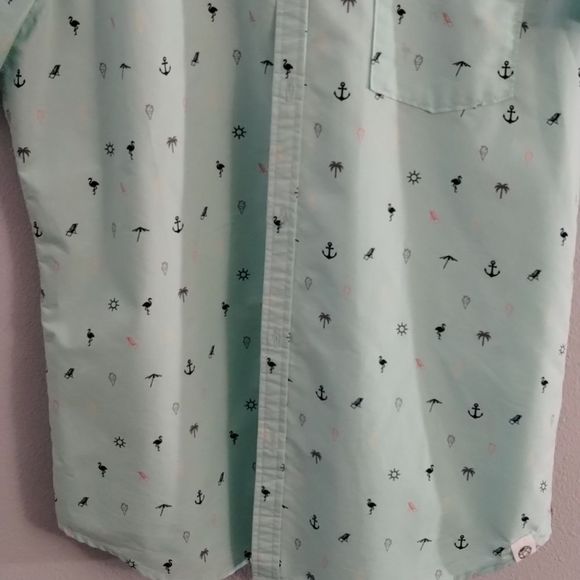 Free planet New York City to Malibu large Hawaiian style all over print shirt - Picture 4 of 4